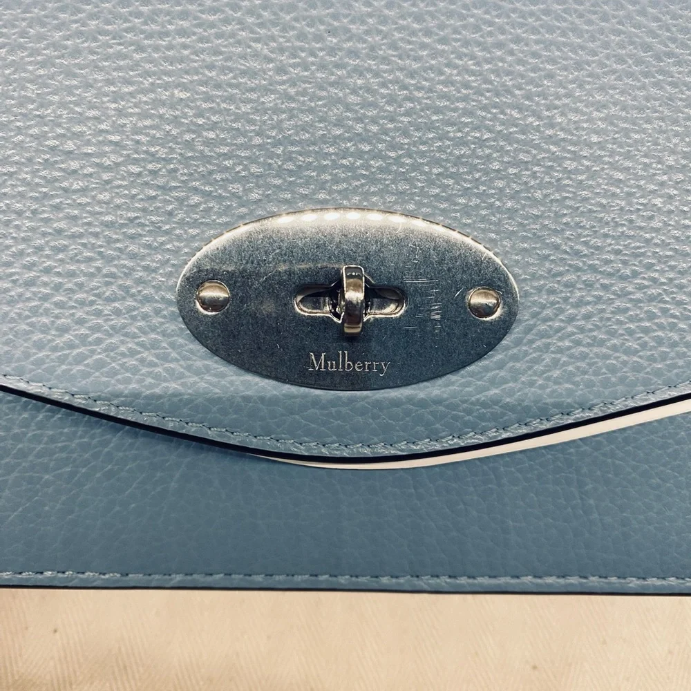 Limited edition - Mulberry small Darley crossbody Light Blue Silver Chain - Picture 10 of 10